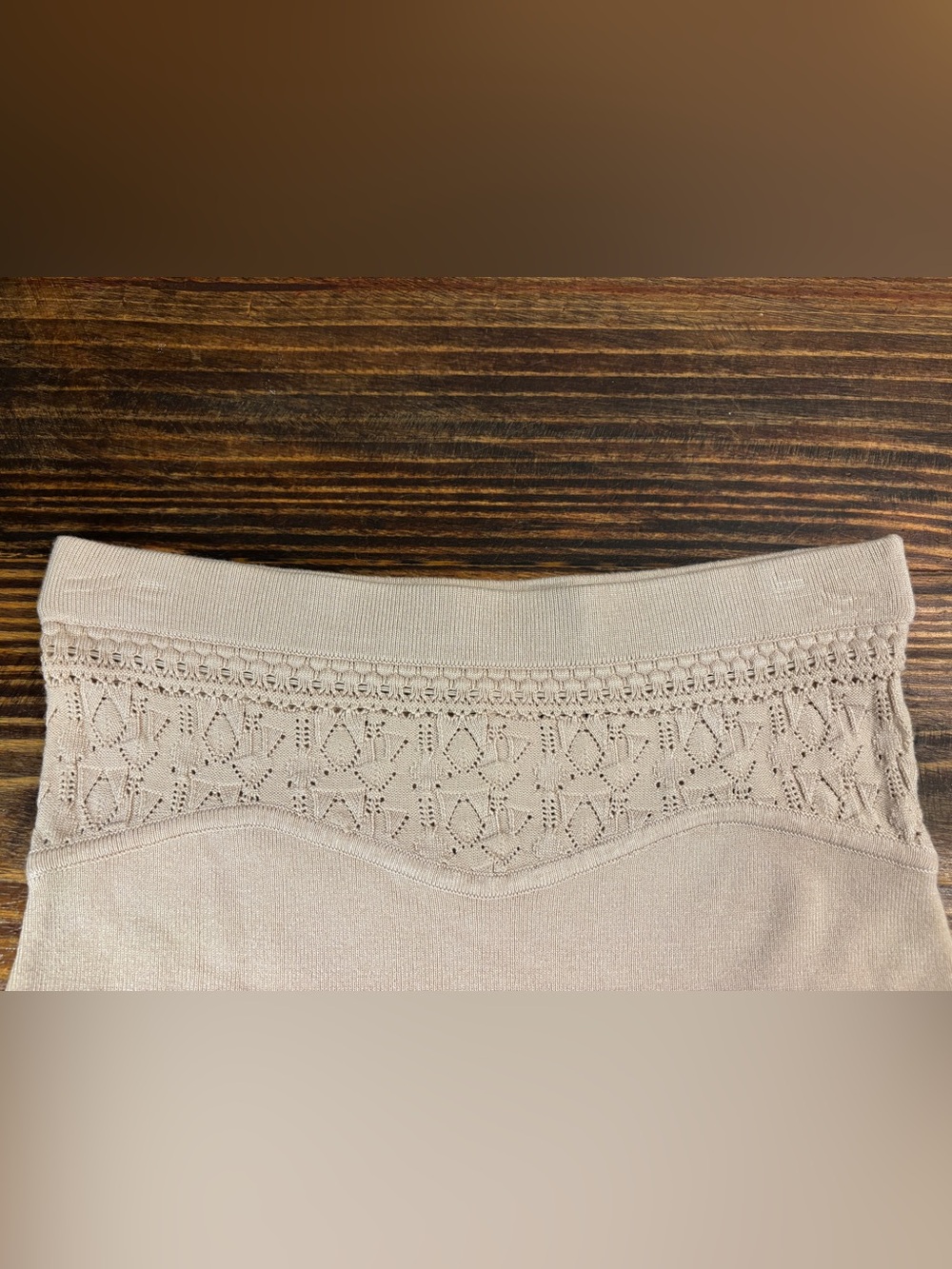 House of Harlow 1960 Knit Midi Skirt Womens Medium Beige Side Slit Pull On Boho - Picture 5 of 13